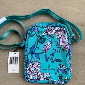 Vera Bradley Blue and Purple Crossbody Bag with Whimsical Design